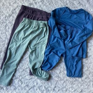 Blue and Green Kids' long underwear thermal set